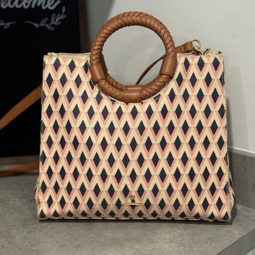 Spartina 449 Pink and Black Diamond Crossbody Bag